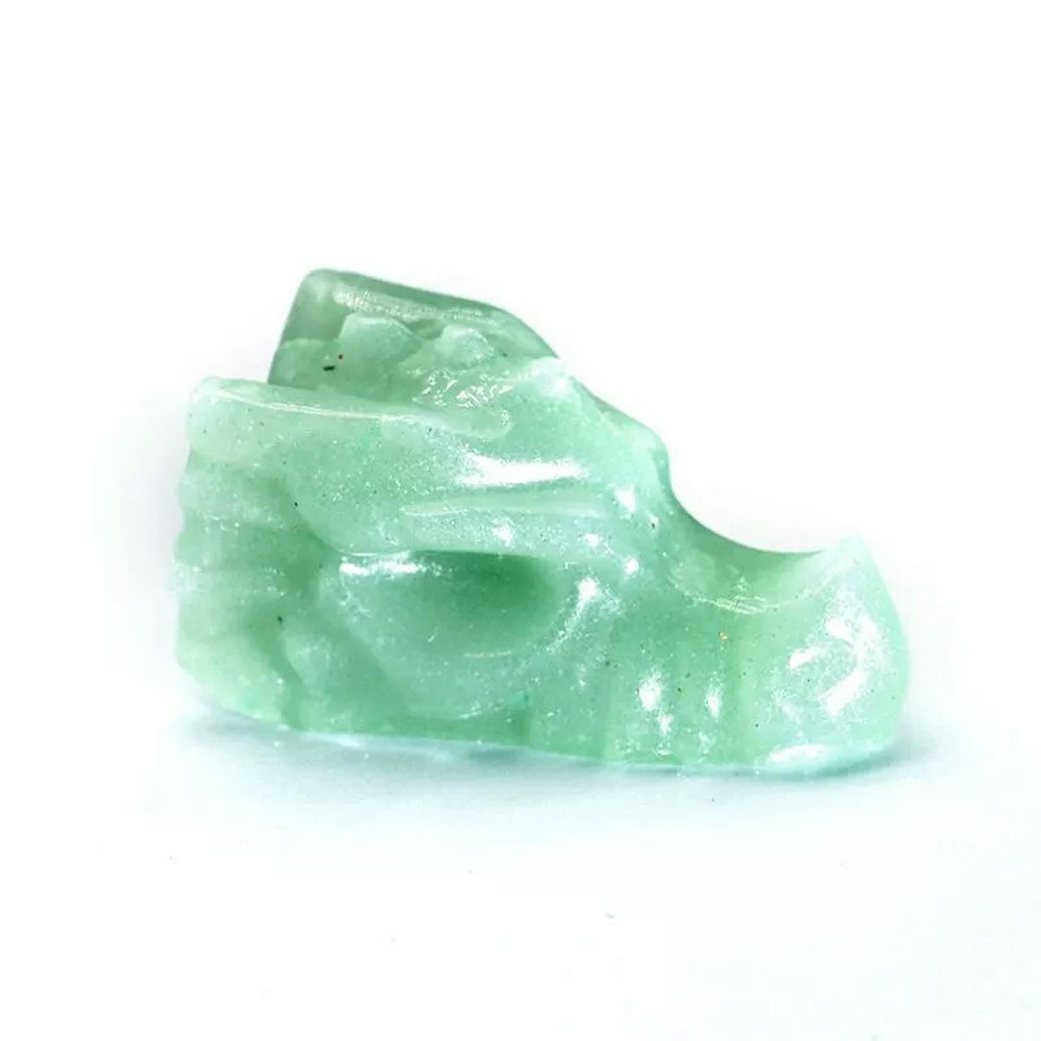 EOEMY 5Pcs Natural Green Aventurine Quartz Crystal Dragon Head Skull Carved Mini Decor