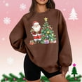 thumbnail image 2 of Feancey Crewneck Sweatshirt Women Christmas Tree Graphic Sweatshirts Oversized Long Sleeve Loose Pullover Tops Soft Fleece Sweatshirt Coffee S, 2 of 6