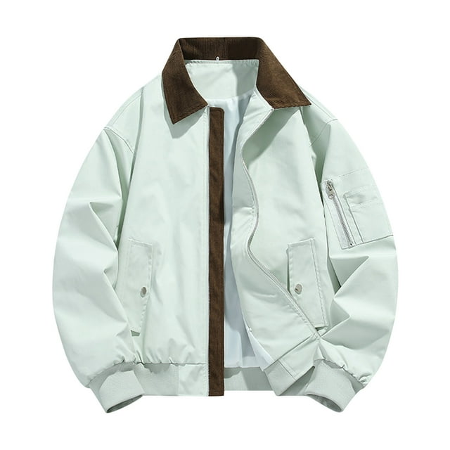 Men's Long Sleeve Cardigan Fake Two-Piece Workwear Jacket for Outdoor Activities and Daily Wear - Classic Design