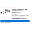 thumbnail image 2 of Fuel Pump - Compatible with 1988 - 1992 Toyota Land Cruiser 1989 1990 1991, 2 of 2