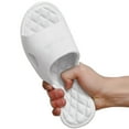 thumbnail image 3 of FAKKDUK Shower Slippers for Women and Men EVA Bathroom Pool Sandals Non Slip Comfy Soft Quick-drying Pillow Open Toe Slides Thick Sole Lightweight Spa House Shoes Indoor Outdoor, 240&White, 3 of 4