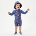 thumbnail image 6 of Sperry UPF 50+ Rash Guard One Piece Swimsuit Bathing Suit with Bucket Sun Hat (Baby Boys), 2 Piece Set, Sizes 12M-24M, 6 of 8