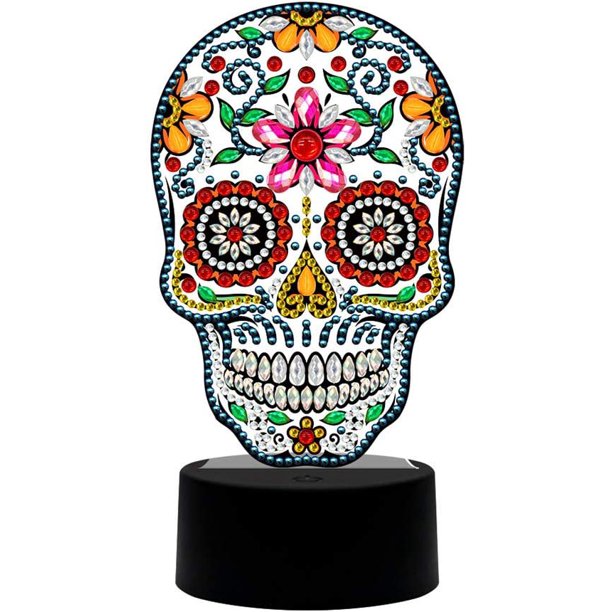 Pintura de diamante Lámpara de noche Mapa DIY Pintura decorativa Lámpara de noche Iluminación de dormitorio Lámpara de noche DIY Lámpara de pintura de diamante con lámpara LED Lámpara de noche para n JAMW Sencillez