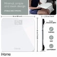 thumbnail image 2 of Báscula digital de baño con plataforma - Báscula iHome de alta precisión - Batería con pantalla LCD - Ideal para gimnasio en casa - 170 kg (Blanca), 2 of 5