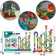 thumbnail image 6 of Marble Run Race Track Building Blocks Kids 3D Maze Ball Roll Toy DIY Marble Run Race Coaster Set 80/105/109/133pc Christmas Gift, 6 of 9
