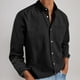 thumbnail image 1 of Ceisia Men's Solid Color Long Sleeve Casual Shirt with Chest Pocket for Daily Wear Black XXXL Gifts, 1 of 6