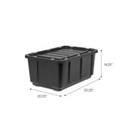 IRIS 27 Gal/108 Qt Large All-Weather Heavy-Duty Stackable Storage Plastic Bin Tote Container with Quick Snap Lid, 4Pk