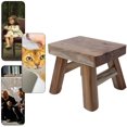 thumbnail image 5 of Reposapiés de madera de olmo fácil de transportar. La madera maciza soporta el peso para un amplio uso en interiores. Con un atractivo rústico decorativo y protección impermeable., 5 of 5