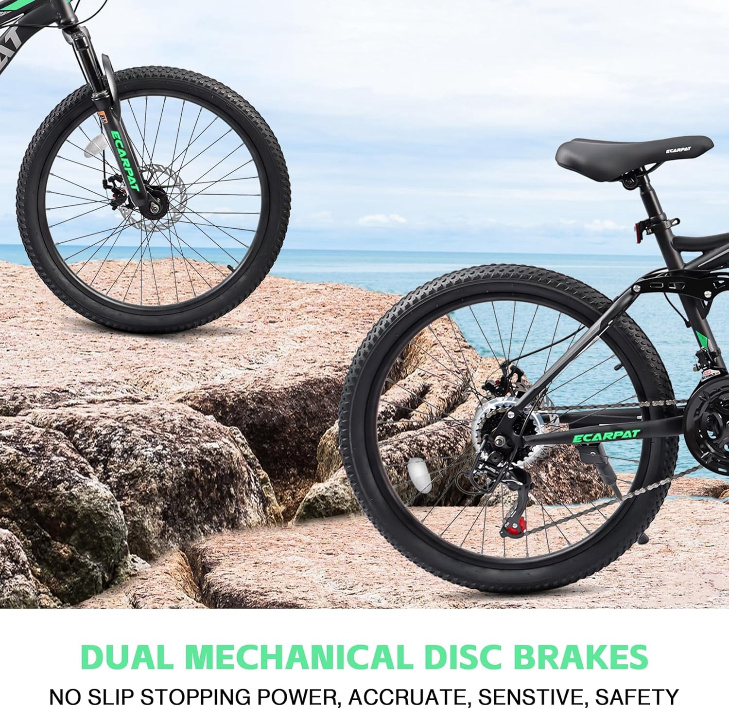 27.5" Full Suspension Mountain Bike, Dual Shock Absorbers & Disc Brakes, 21-Speed, for Adults Trail Riding