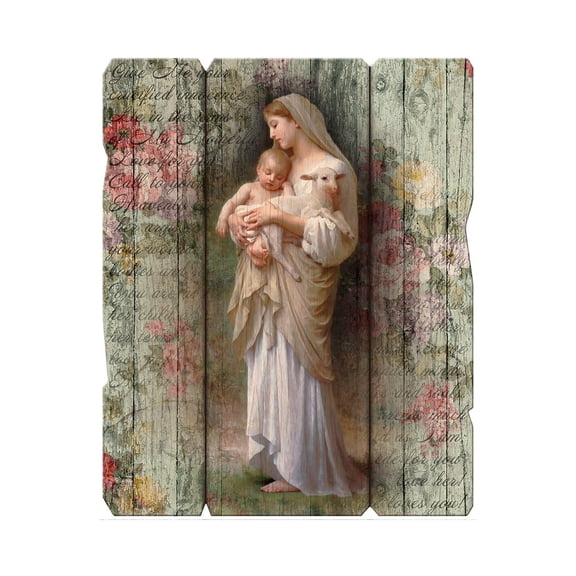 Hirten Divine Innocence Vintage Barn Board Plaque Wall Art Dcor, Medium