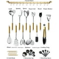 thumbnail image 2 of ReaNea Gold Handle Kitchen Utensils Set 38-Pieces, Stainless Steel Cooking Utensils Set, Kitchen Gadgets Cookwarewith Hooks For Hanging Kitchen Tool Set, 2 of 7