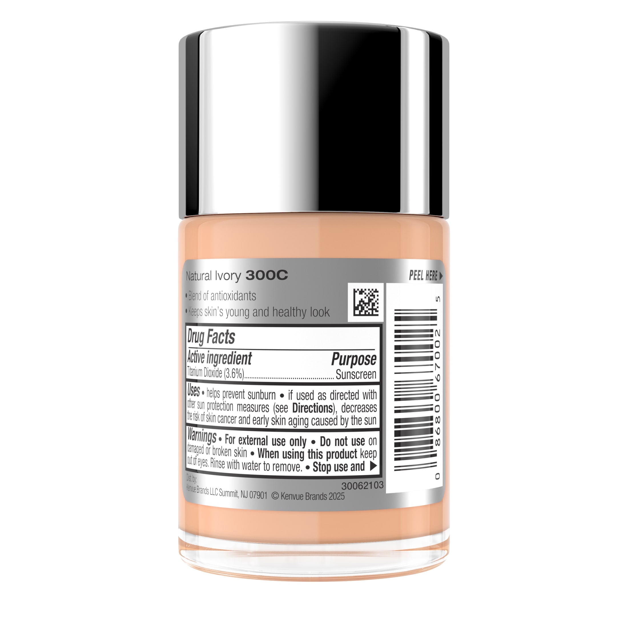 Neutrogena Healthy Skin Liquid Makeup, Natural Ivory 300C, 1 fl. oz