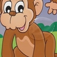 thumbnail image 4 of Coolnut Cute Monkeys Bath Shower Curtain Liners 72x72in Polyester Waterproof Bath Curtains with Hooks, 4 of 5