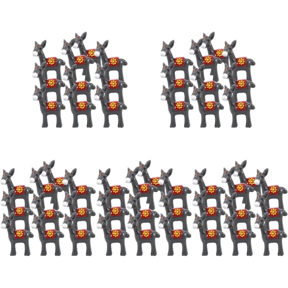 Mini Donkey Figurines Bulk Small Resin Donkey Statues Miniature Craft Decorations 50 Pack