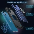 thumbnail image 5 of Designed for iPhone 14 Case, Military Grade Protective Phone Case Cover with Enhanced Metal Ring Kickstand [Support Magnet Mount] Compatible with iPhone 14 6.1, Blue, 5 of 5