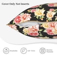 thumbnail image 3 of KLL Rose Flowers Decorative Throw Pillow Covers Velvet Soft for Couch Sofa Bedroom Living Room Outdoor (No pillow core)- 20"x20", 3 of 5