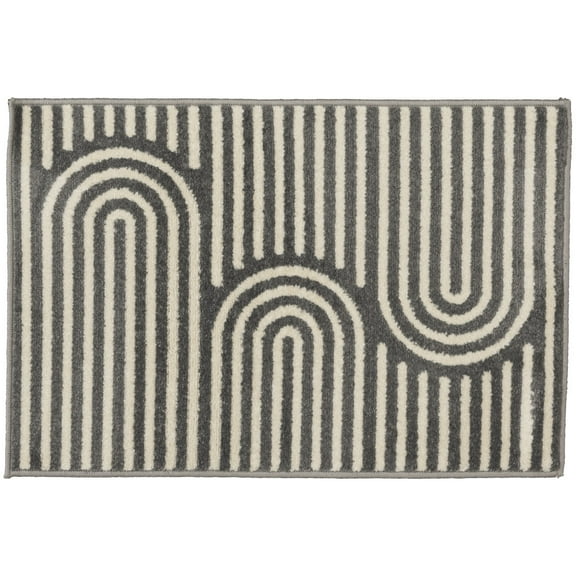 Loomaknoti Terrace Tropic Sedvick 2' x 3' Geometric Indoor/Outdoor Runner Rug , Gray/White