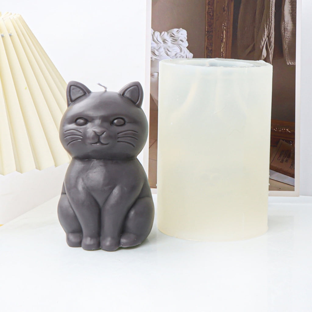 WINDLAND 3D Fat Cat Shape Silicone Mold Candle Making Tool DIY Candle Moulds Ornaments