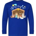 thumbnail image 3 of Inktastic Merry Christmas Cute Nativity Scene Long Sleeve Youth T-Shirt, 3 of 5