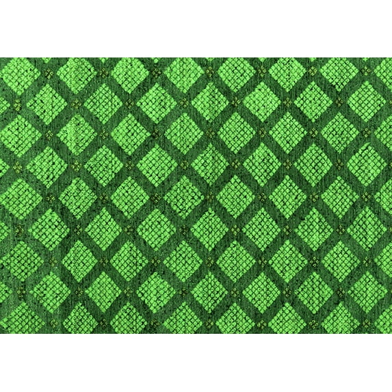 Ahgly Company Indoor Rectangle Abstract Green Modern Area Rugs, 7' x 9'