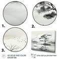 thumbnail image 3 of Designart "Grey White Minimalism Tree Ink euphony I" Landscape Trees Floater Framed Wall Art Living Room, 3 of 7