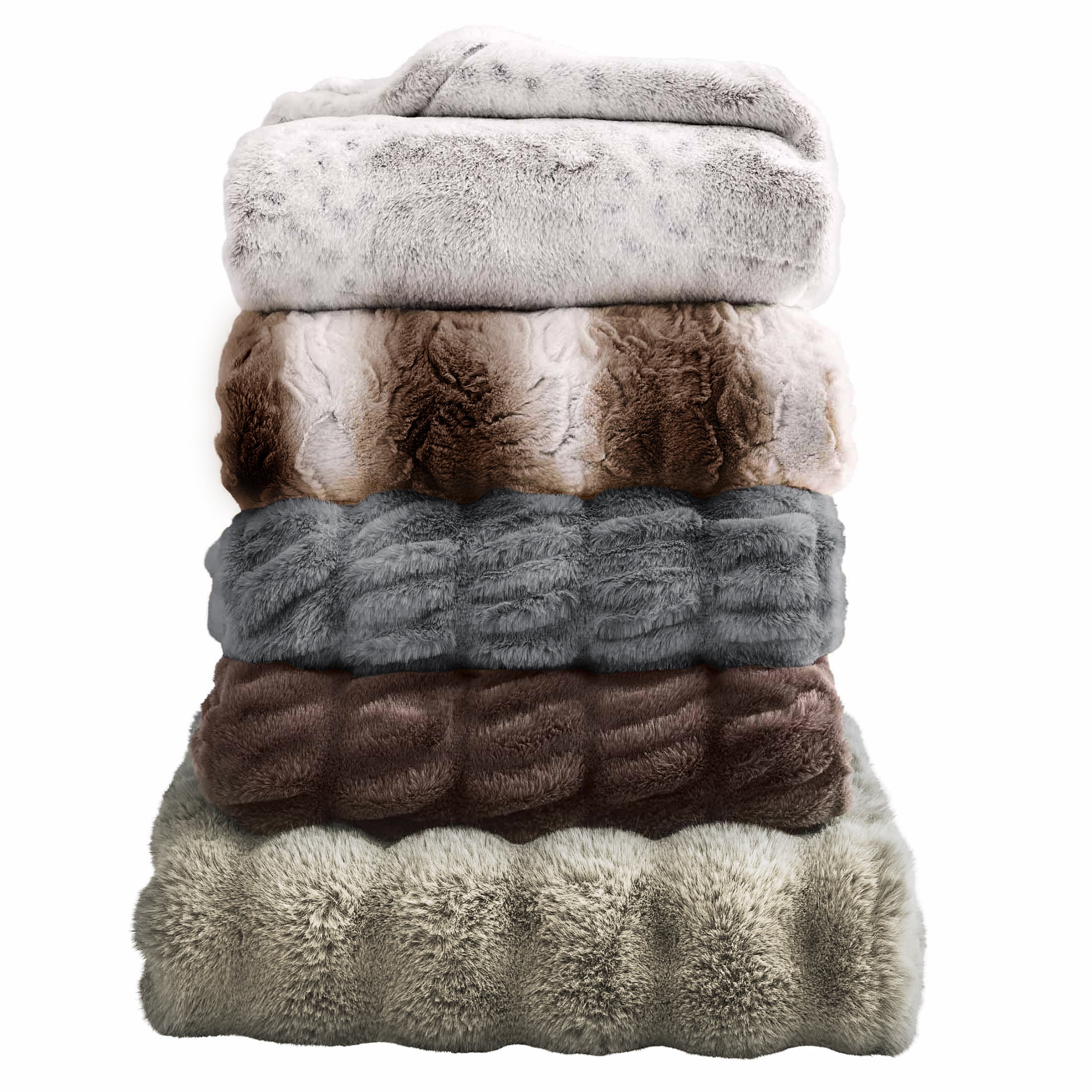 Better Homes & Gardens Brown Ombre Faux Fur Throw, 50" x 72", Adult/Teen