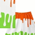 thumbnail image 4 of Nwiuh Boys Ice Cream Shorts Pajamas Set Summer Outfits Short Sleeve T-Shirt Drip Baseball Shorts Kids Cute Preppy Clothes (Orange, 6-7 Years), 4 of 4
