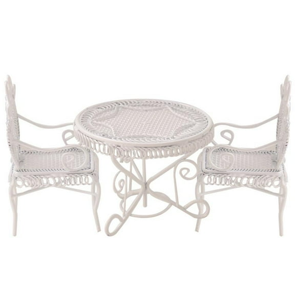 LEORX 1 Set of Doll House Furniture and Accessories White Iron Mini Table Chair for Gift Giving