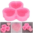 thumbnail image 3 of Flower Shape Silicone , 3-Cavity Heart Shaped Non-stick Design  Making Supplies, For Making  Aromatherapy Plaster Making Chocolate Fondant, 3 of 8