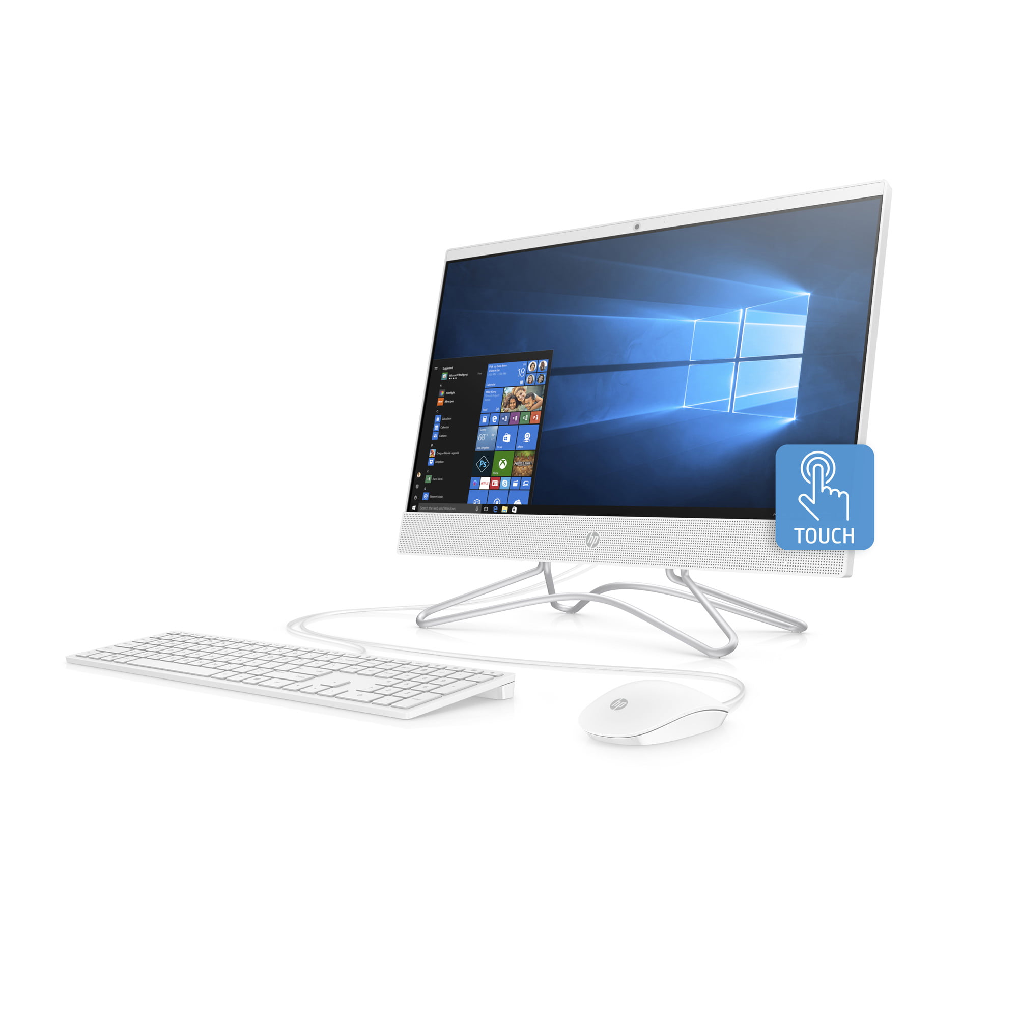 regiment dikte uitvoeren HP 22-C0030 Snow White Touch All in One PC, Intel Core i3-8130U Processor,  4GB Memory, 1TB Hard Drive, Intel UMA Graphics, Windows 10, DVD, Keyboard  and Mouse - Walmart.com