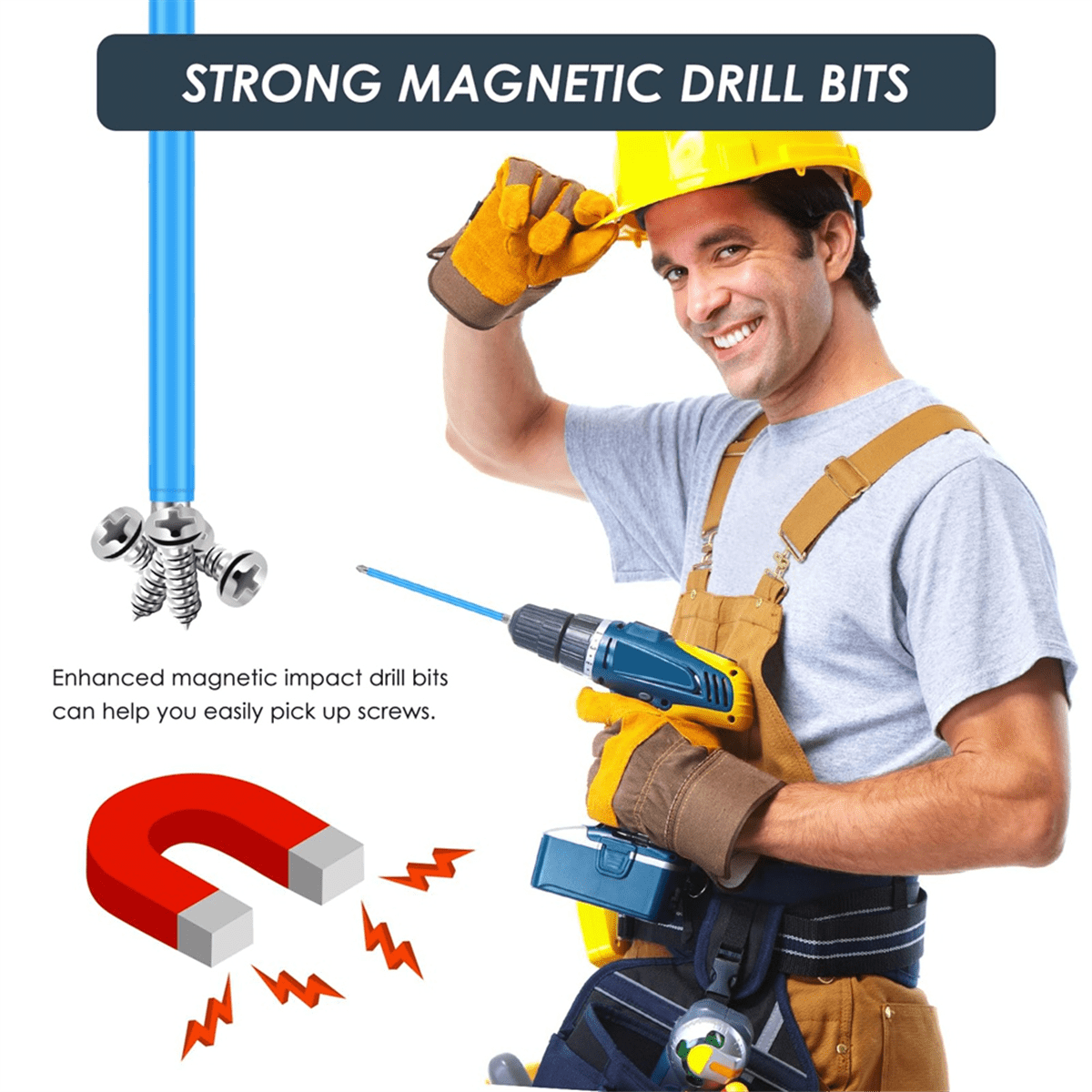 42Pcs Magnetic Screwdriver Bit Set,1/4 Inch Hex Shank Impact Driver Bit,1 Inch-6 Inch Length Steel Anti Slip Drill Bits