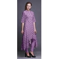 thumbnail image 3 of Bimba Purple Dots & Circle Geometric Indian Kurtis For Women Anarkali Kurti Printed Long Asymmetrical Regular Fit Tunic-XXX-Large, 3 of 5