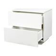 thumbnail image 4 of Modern LED Nightstand High Gloss UV Nightstand With 2 Drawers LED Lights Stylish Bedroom Furniture For Bedroom 19.69in Tall, 4 of 9