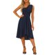 thumbnail image 2 of Vestidos Maxi sin mangas de INSPIRE CHIC para mujeres, corte ajustado y acampanado, vestidos largos, azul oscuro L, 2 of 5
