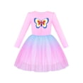 thumbnail image 1 of Girls Dress Blue Butterfly Sparkling Sequins Gradient Color Tulle 5 Years, 1 of 7