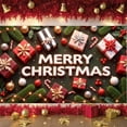 thumbnail image 6 of Red Theme Christmas Banner Festive Merry Christmas Banner Snowflake Design Gift Pattern Holiday Banner for Christmas Party Holiday Celebration Indoor Decoration, 6 of 9
