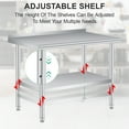 thumbnail image 3 of 48x24 Inch Commercial Stainless Steel Prep Table with Backsplash - Heavy Duty Kitchen Workstation 660lb Capacity, Adjustable Shelf & 4 Locking Casters for Restaurant Food Prep, 3 of 7