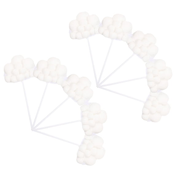 ELAYARD 10Pcs White Cloud Cake Decorative Toppers for Wedding Birthday Party Cupcake Decorations