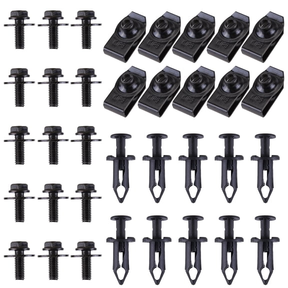 35pcs Engine Under Cover Splash Shield Guard Bumper Body Bolts & U-nut Clip Fastener