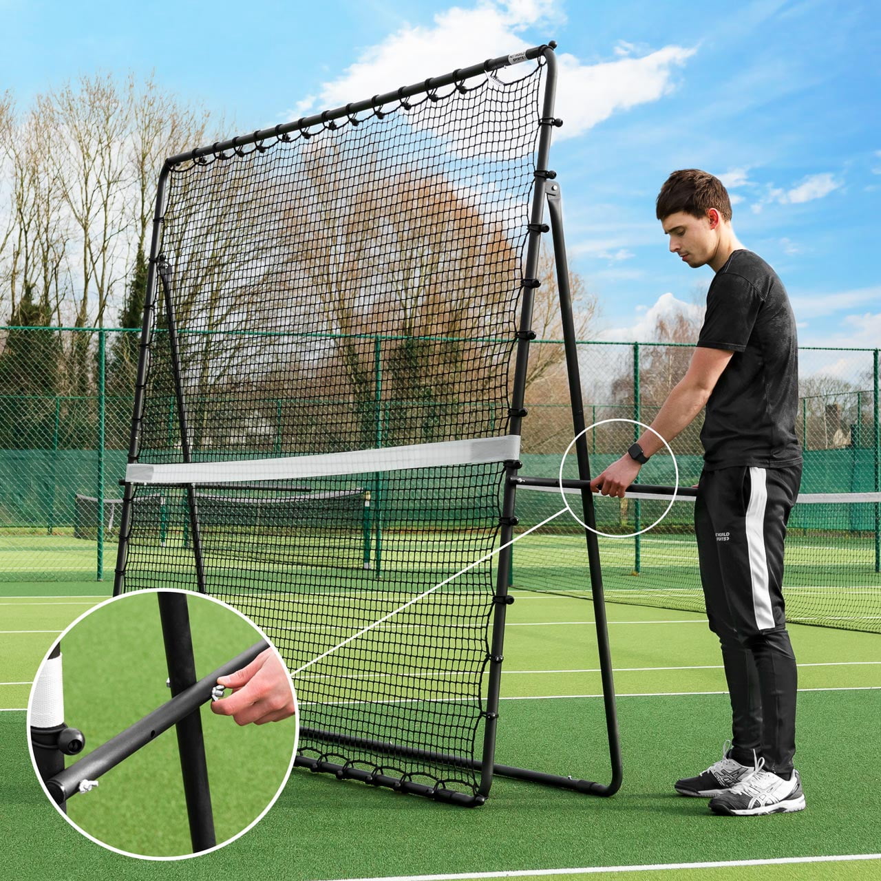 Vermont RapidFire Jumbo Tennis Rebounder Net | 9ft x 7ft | Groundstroke & Volleying Practice | Solo Tennis Trainer