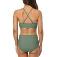 thumbnail image 5 of Charmo Maillots de Bain Bikini à Dos Nu pour Femmes, Col Montant, Deux Pièces, 5 of 5