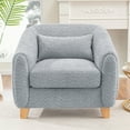 thumbnail image 2 of Accent Chair,Fabric Upholstered Comfy Reading Armchair for Living Room,Bedroom Single Seat Sofa Chair with Wood Base,GRAY 02, 2 of 7