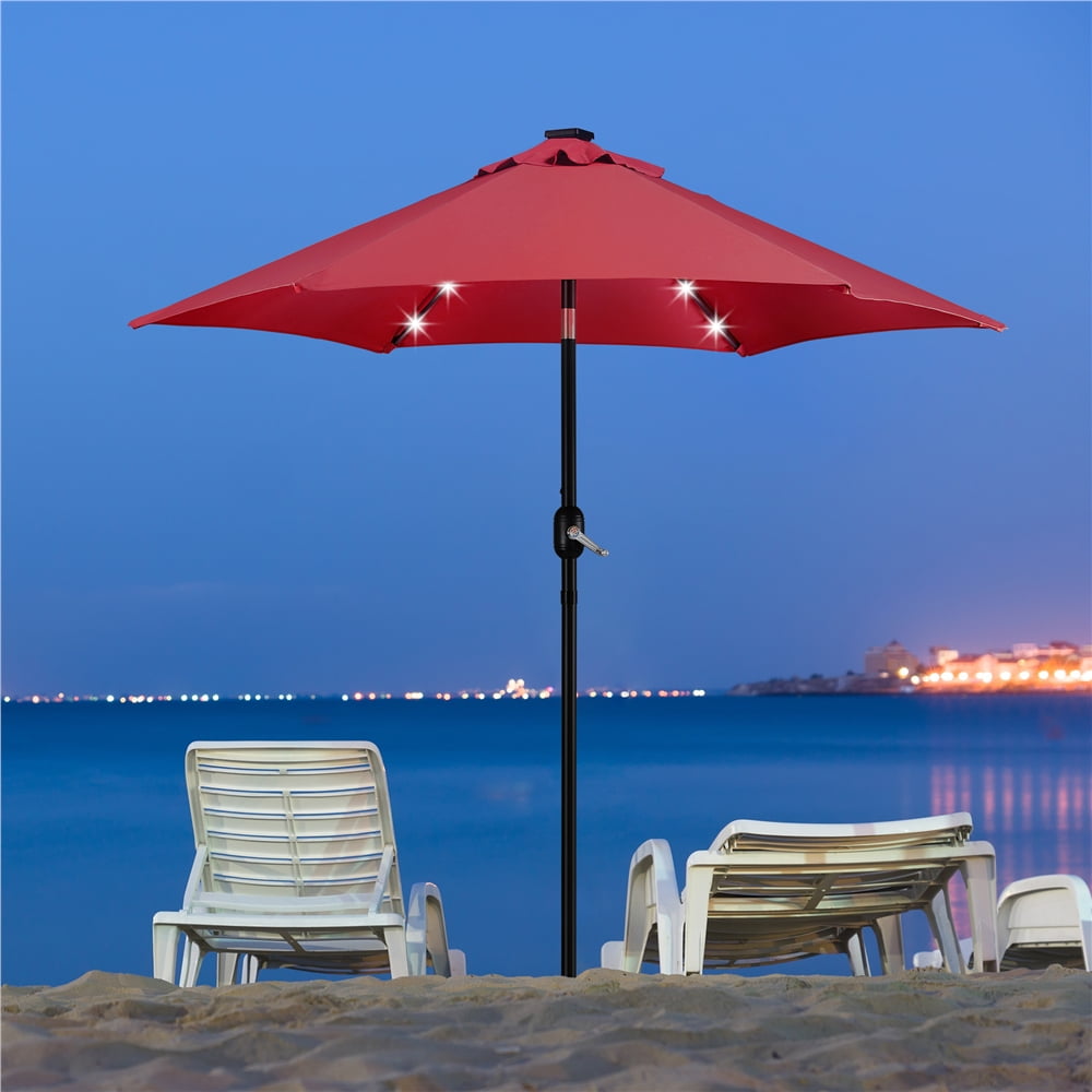 Renwick 7.40 Feet Table Patio Umbrella, LED Lights