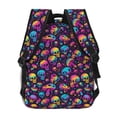thumbnail image 3 of Haiem rainbow color mushroom Skull Printed School Backpack,Casual Travel Lightweight Backpack,Durable Comfortable Multifunctional Backpack,Laptop Backpack, 3 of 5