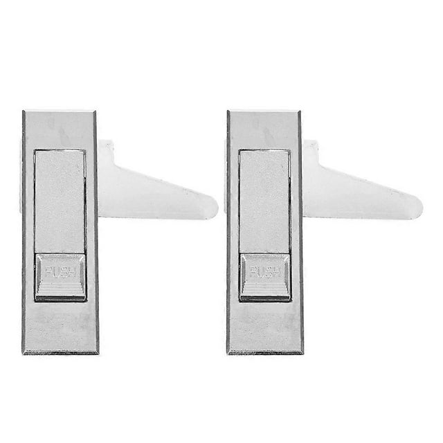 Electric Cabinet Door Latch Button Lock with Push Button 2Pcs Zinc Alloy Silver
