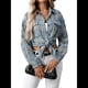 thumbnail image 3 of Camisa Abotonada para Mujer, Camisa A Cuadros, Larga, Solapa, Informal, para Negocios, Trabajo Azul S, 3 of 10