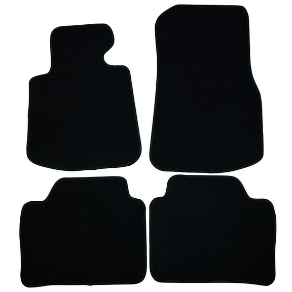 Ikon Motorsports Compatible with 14-20 BMW F32 4 Series OE Factory Style Black Nylon Carpet Car Floor Mats Front Rear 4pcs 2014 2015 2016 2017 2018 2019 2020