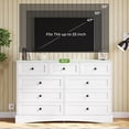 thumbnail image 6 of Aunfebrco Farmhouse Dresser for Bedroom White Dresser Chest of Drawers with 9 Drawers & Charging Station, Modern Storage Cabinet for Living Room Closet, 6 of 10