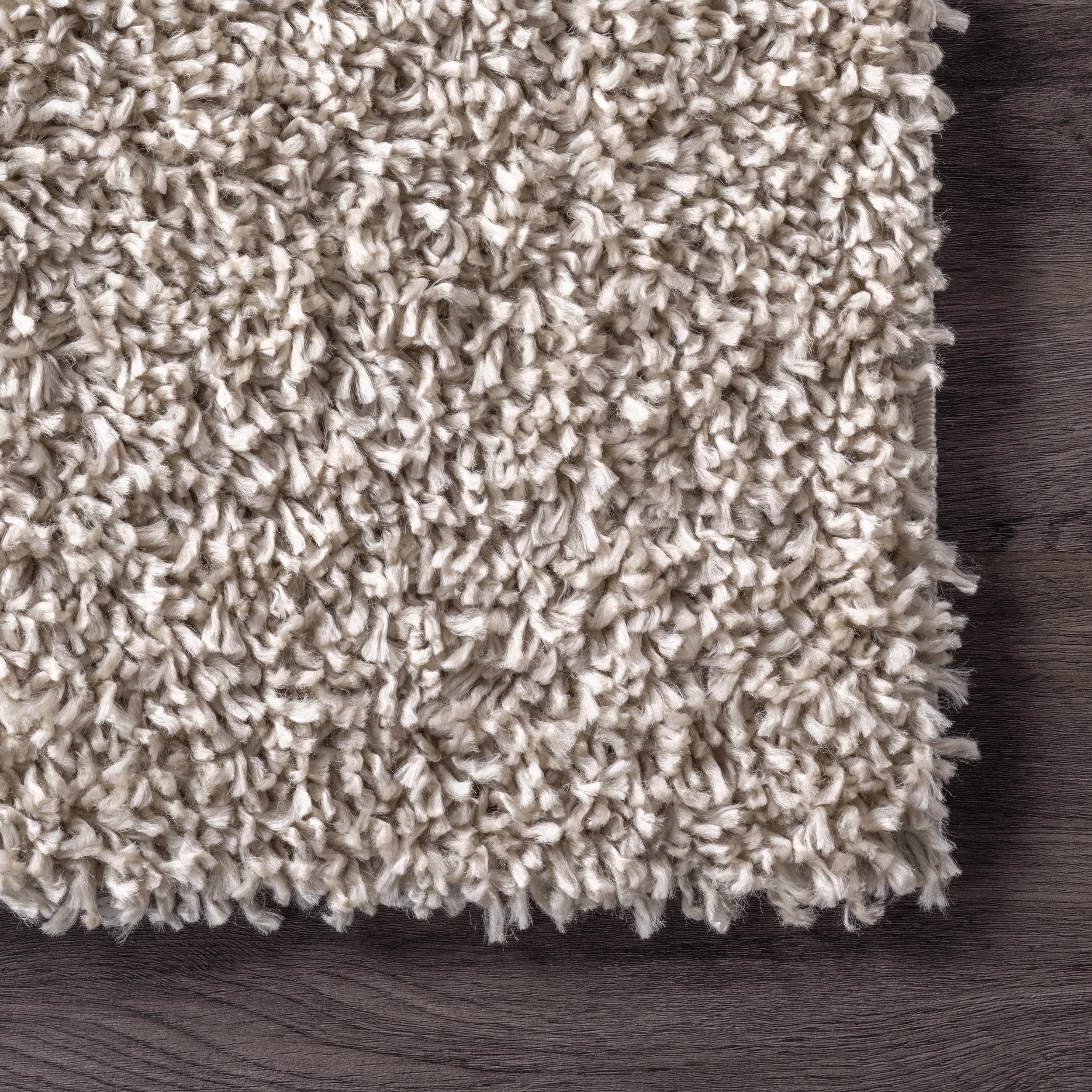 nuLOOM Kara Solid Shag Beige 4' x 6' Casual Area Rug