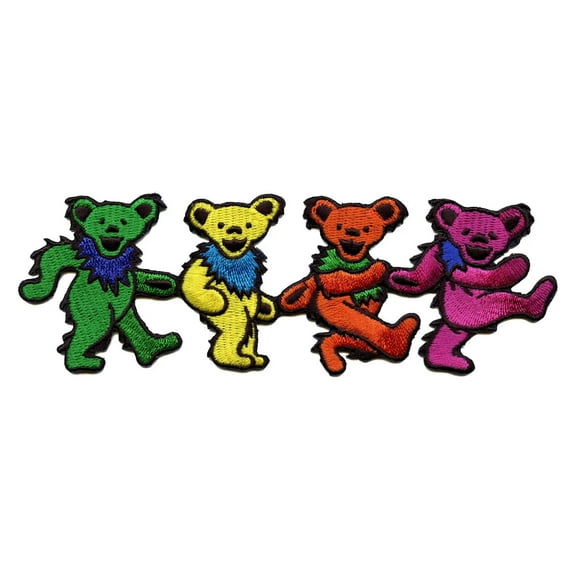 Men's Grateful Dead Dancing Bears Embroidered Patch Multi
